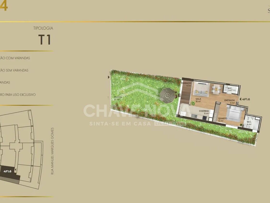 Apartamento T1 Canidelo Planta