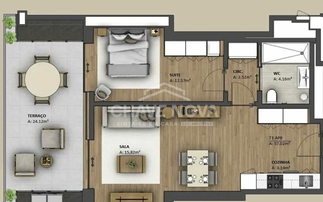 Apartamento T1 Canidelo Vila Nova de Gaia Porto GN/02417