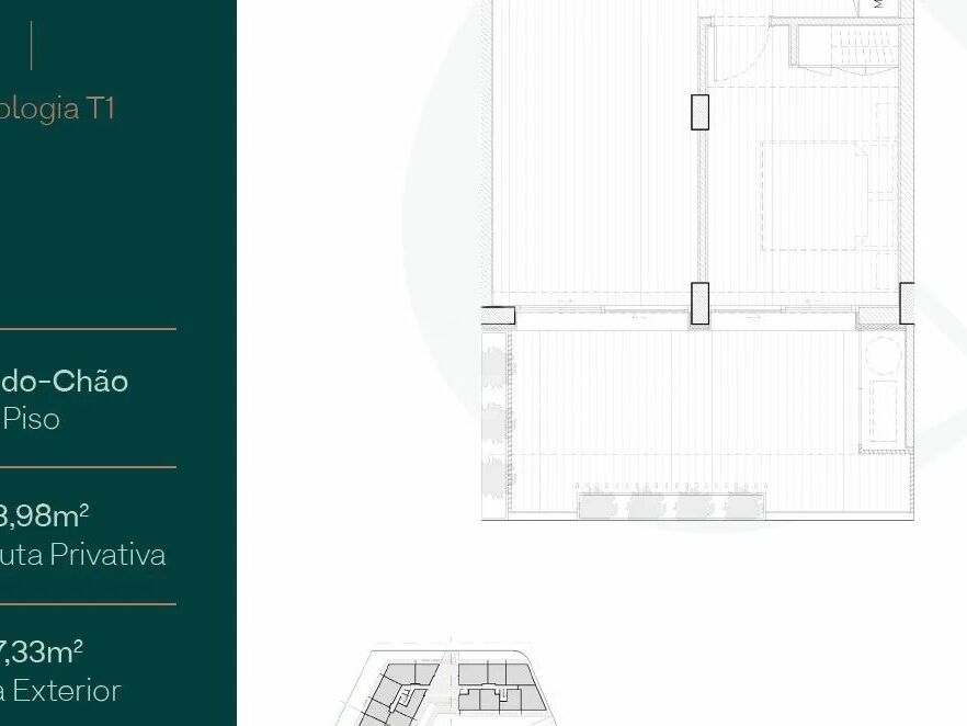 Apartamento T1 santa marinha planta