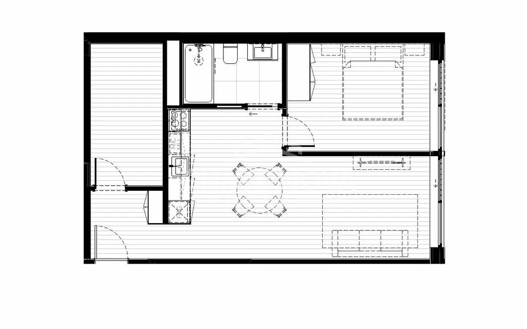 Apartamento T1+1 Mafamude Planta