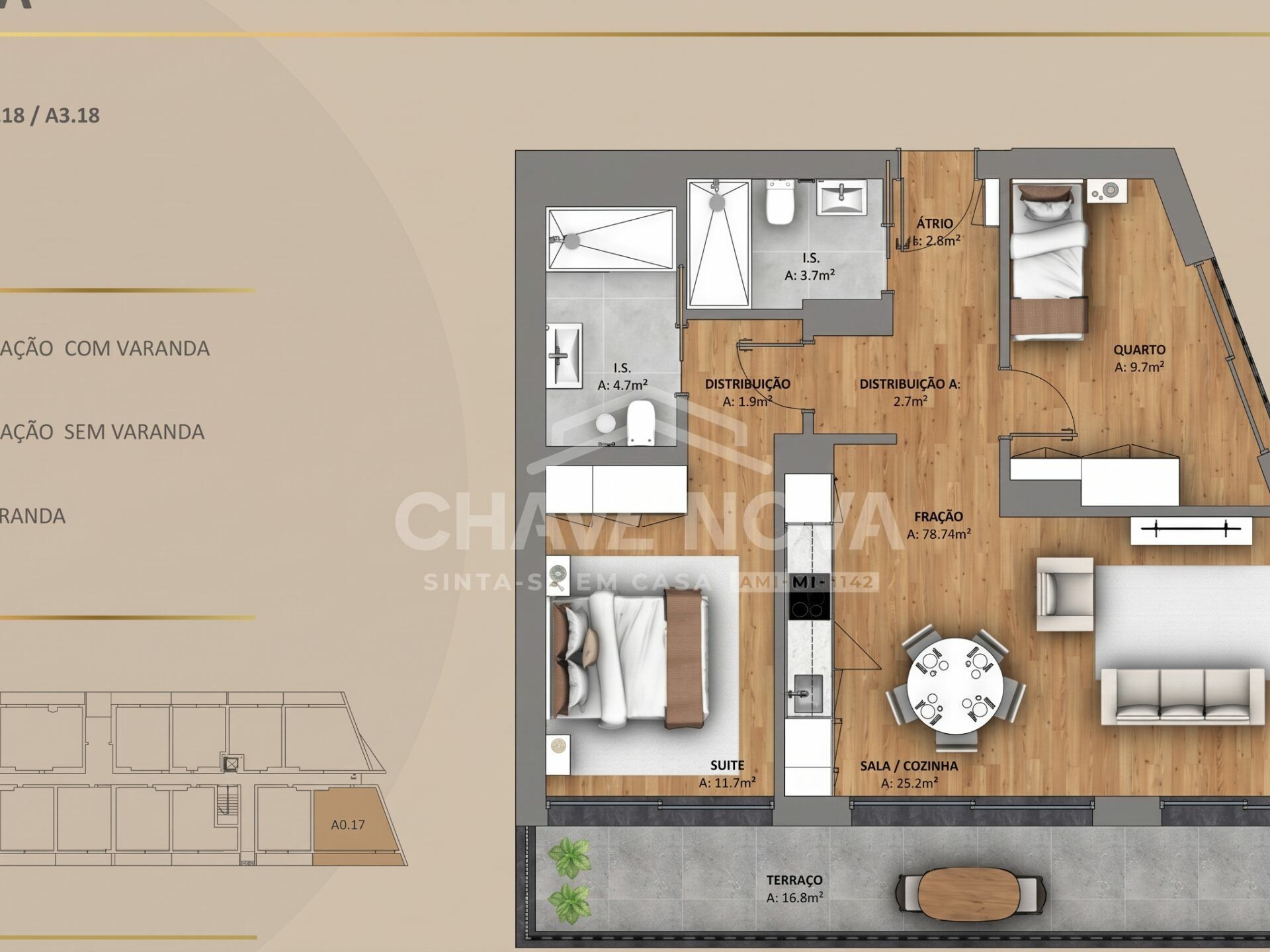 Apartamento T2 Novo Coimbrões chave nova gaia norte esquema