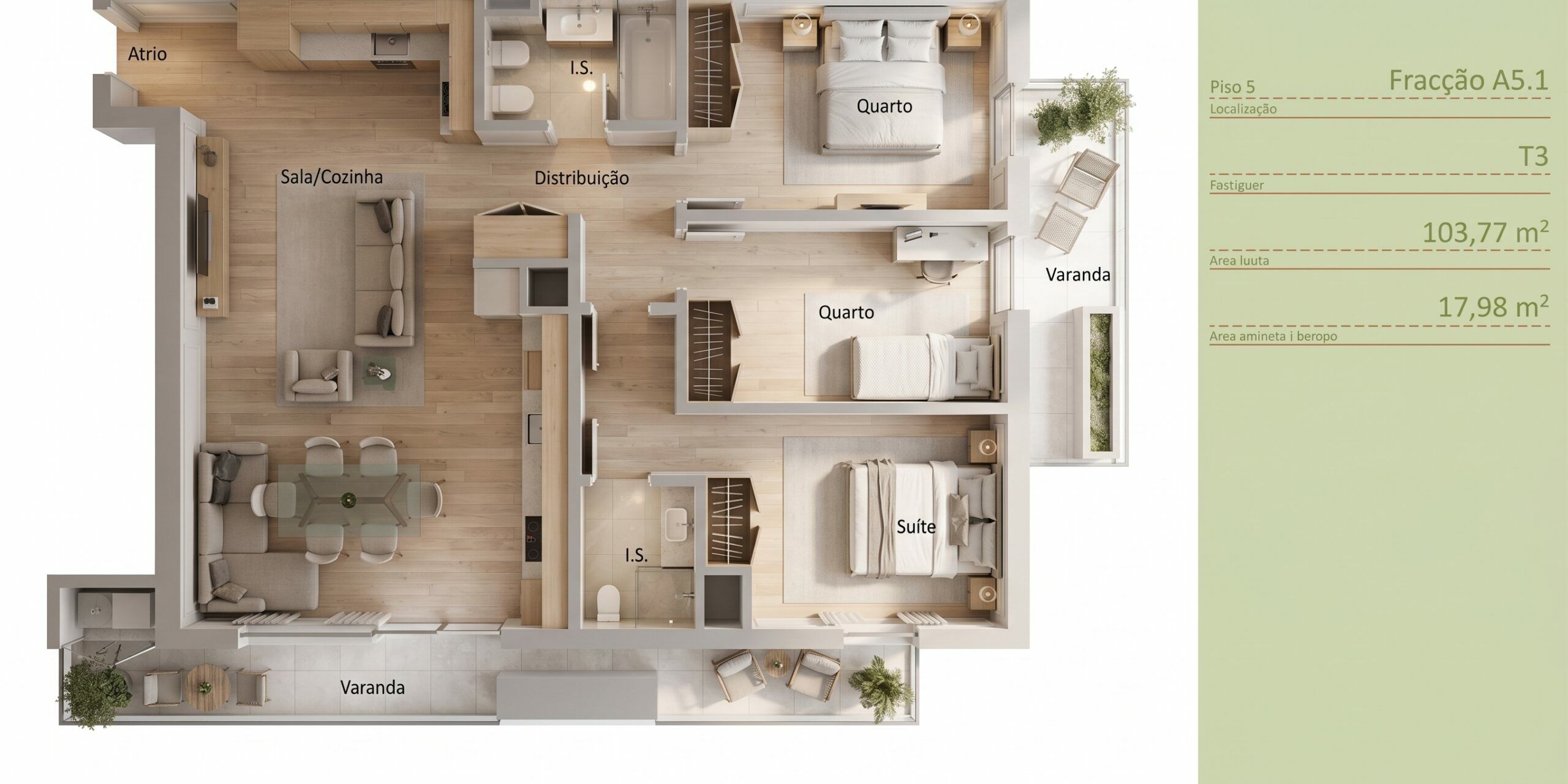Apartamento T3 Oliveira do Douro Planta